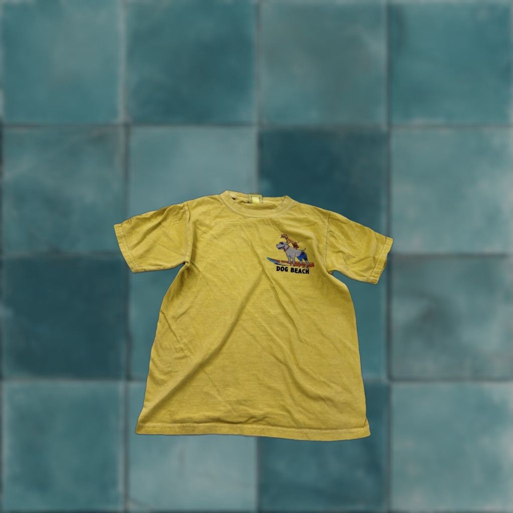 Vintage Crazy Shirts Dog Beach Shirt Mens L Yellow Surfing Dogs Graphic Hawaii Fun Shirt Size US L / EU 52-54 / 3 - 1 Thumbnail