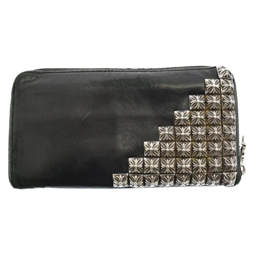 image of Chrome Hearts Half Pyramid Stud Clutch in Black, Women's