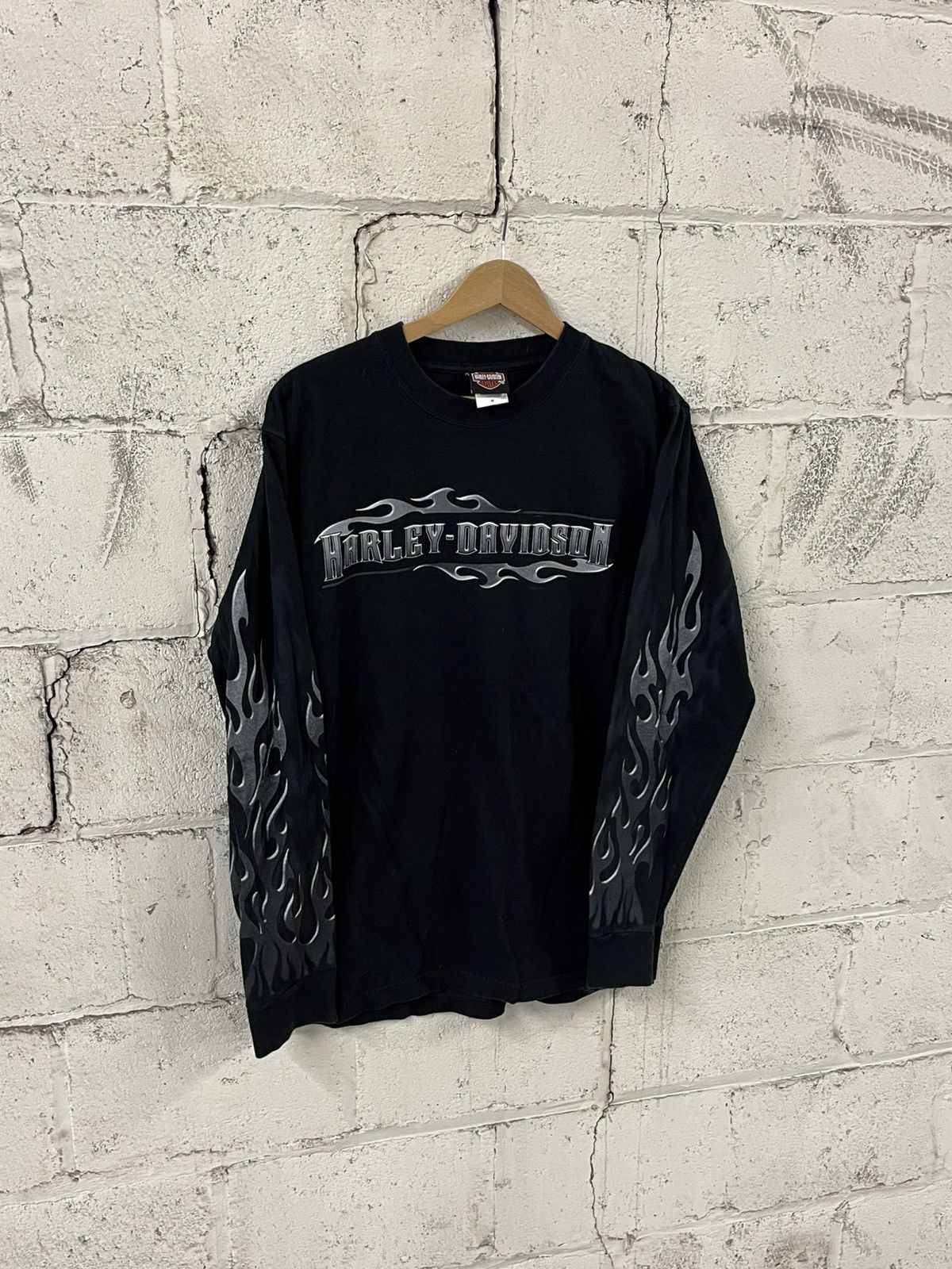 Harley Davidson Harley Davidson flame longsleeve rare streetwear hype skater Size US M / EU 48-50 / 2 - 2 Thumbnail