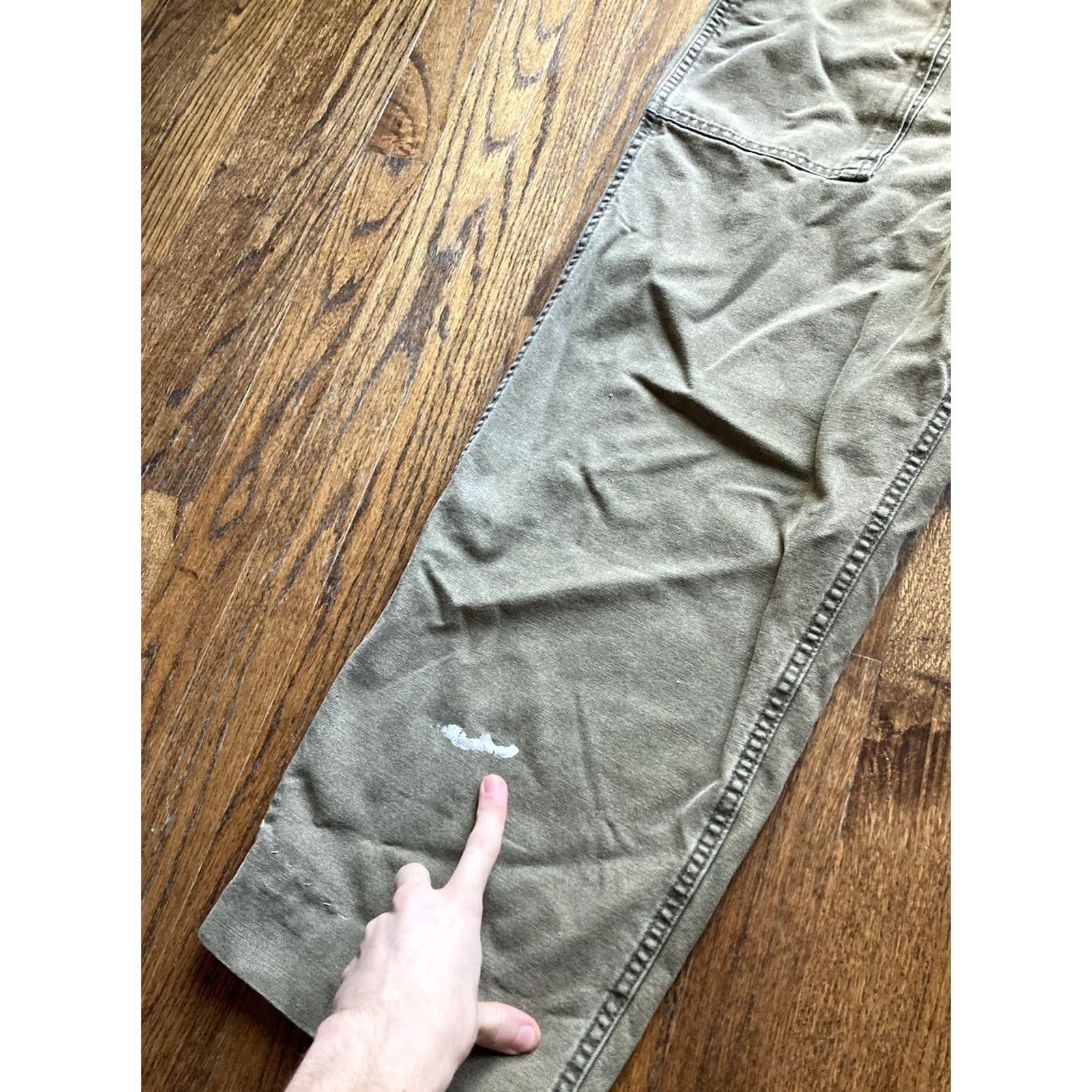 Abercrombie & Fitch VINTAGE Abercrombie & Fitch Pants Mens Size 32x27 Canvas 90s USA Made Military Cargo Workwear Green Cotton Straight Inseam 27 Size US 32 / EU 48 - 7 Thumbnail
