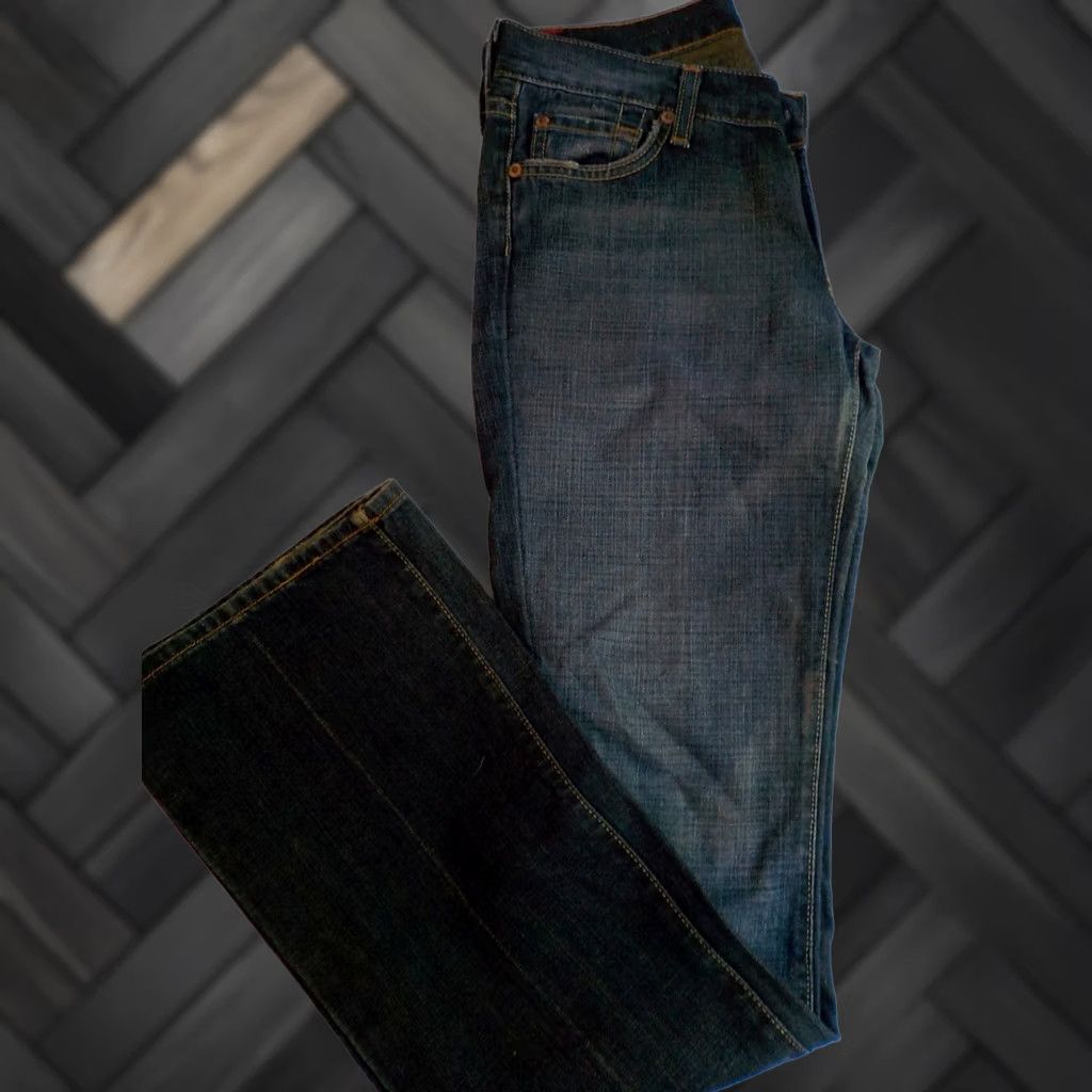 7 For All Mankind VINTAGE 7 FOR ALL MANKIND Bootcut Jeans Sz 26W32L 100% Cotton Distressed Blue Jeans Womens Bootscut 26x32 плот Size 26" / US 2 / IT 38 - 1 Thumbnail