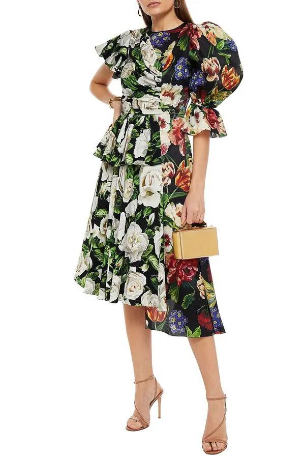 Dolce & Gabbana o1y0825 Midi Dress in Multicolor Size XS / US 0-2 / IT 36-38 - 2 Thumbnail