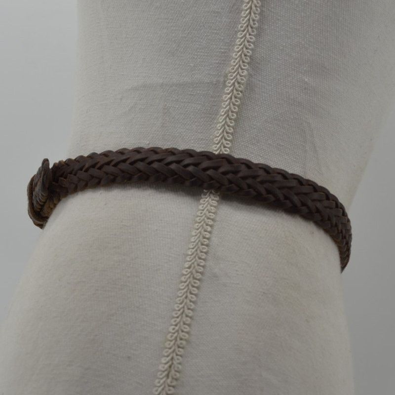 Other Jesse Alaniam Belt Braided Brown Leather Brass Buckle Size M Size ONE SIZE - 7 Thumbnail