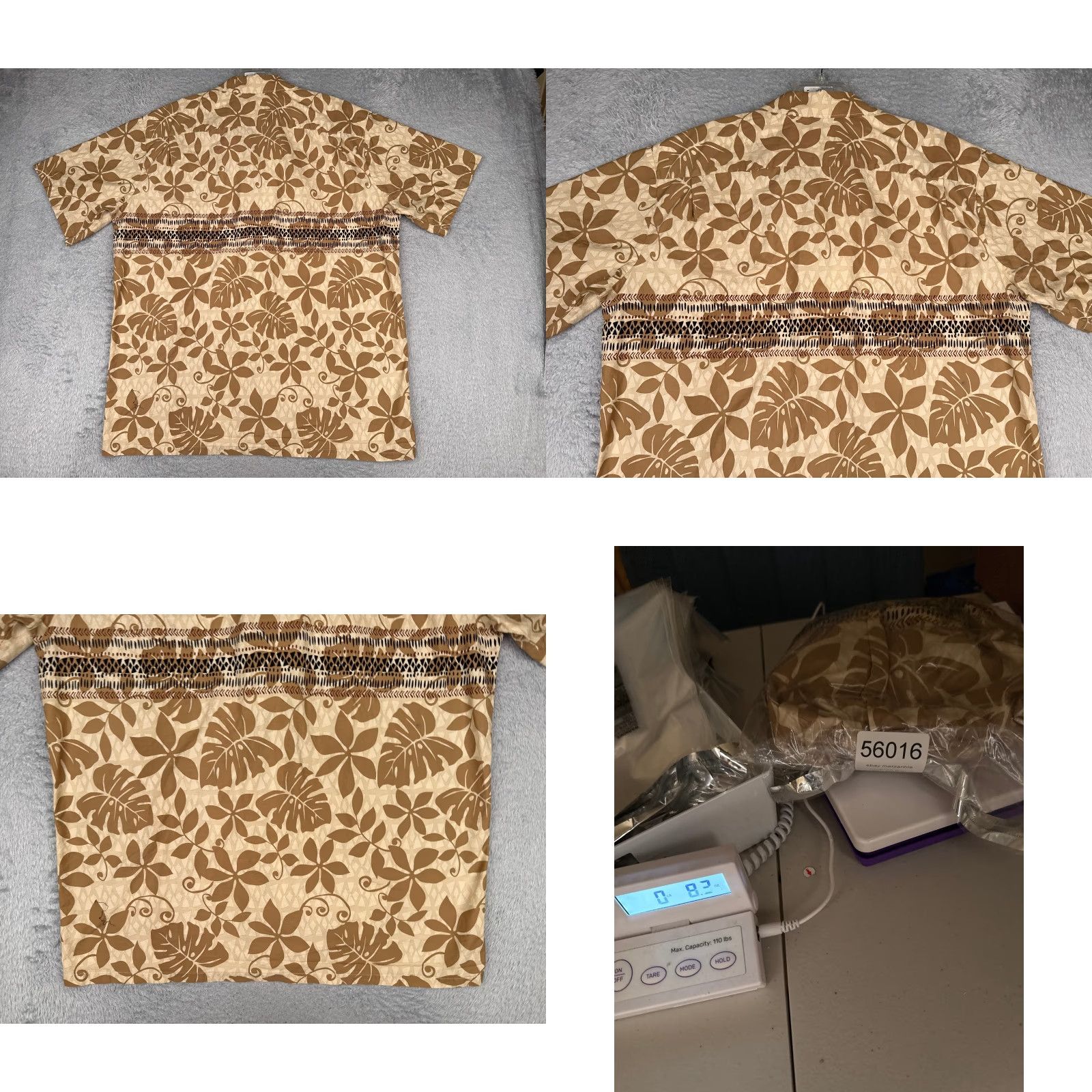 Vintage Kora Road Shirt Mens 2XL Beige Floral Leaf Hawaiian Button Up Cotton Size US XXL / EU 58 / 5 - 9 Thumbnail