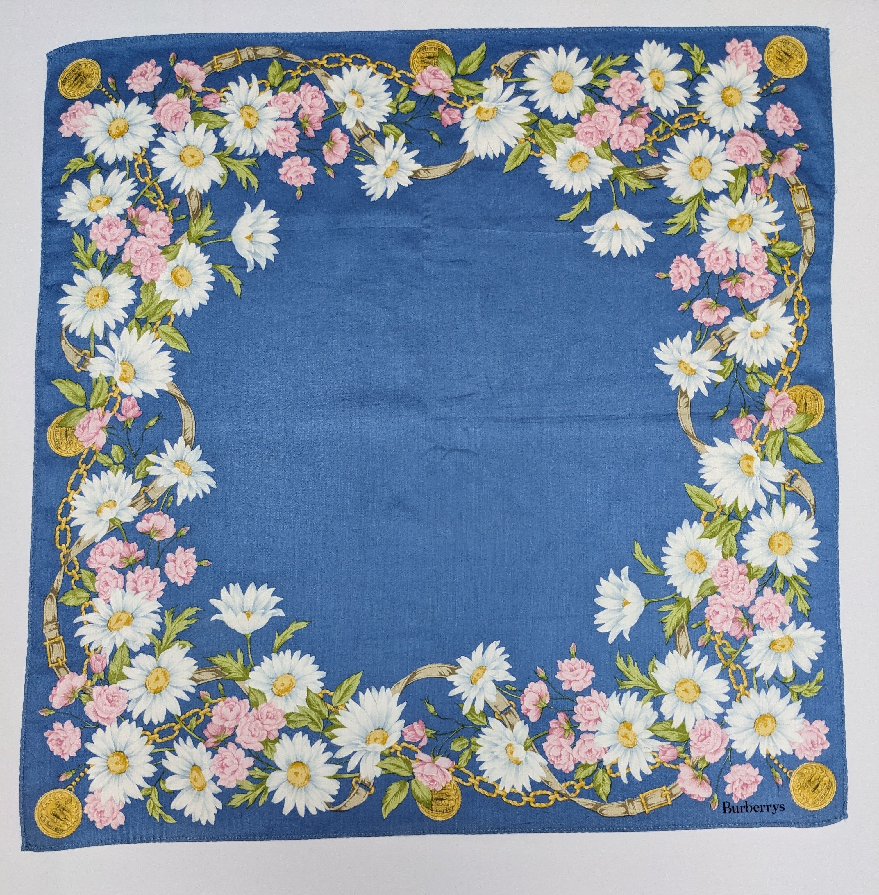 Burberry VINTAGE BURBERRYS LONDON FLORAL SILK HANDKERCHIEF Size ONE SIZE - 3 Thumbnail