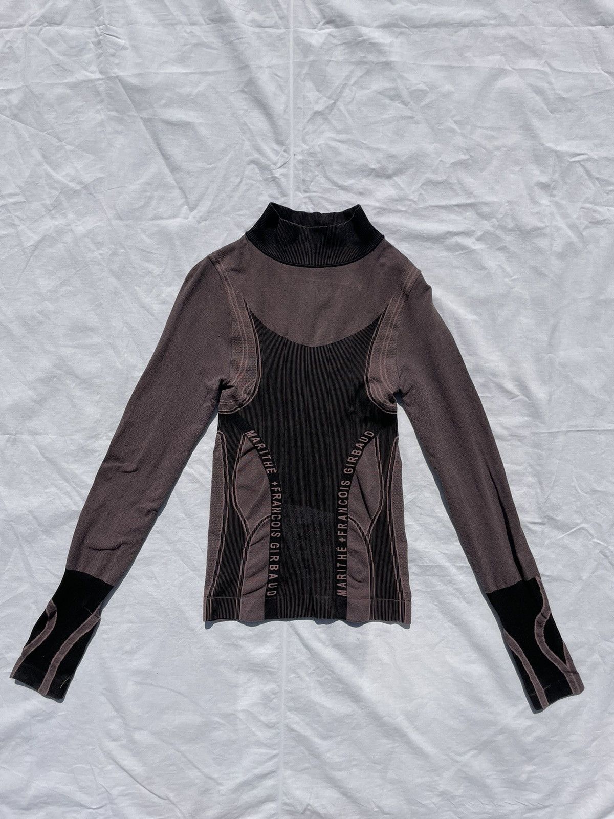 image of Marithe Francois Girbaud Marithe & Francois Girbaud Actlive Thermo Long Sleeve in Brown (Size Small