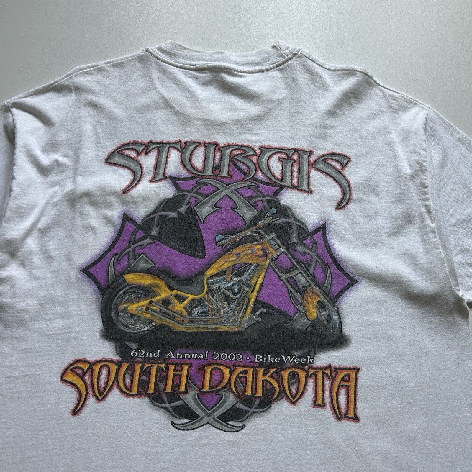 Anvil Vintage Y2K Strugis T Shirt XL 2002 Bike Week Motorcycle Art Size US XL / EU 56 / 4 - 2 Thumbnail