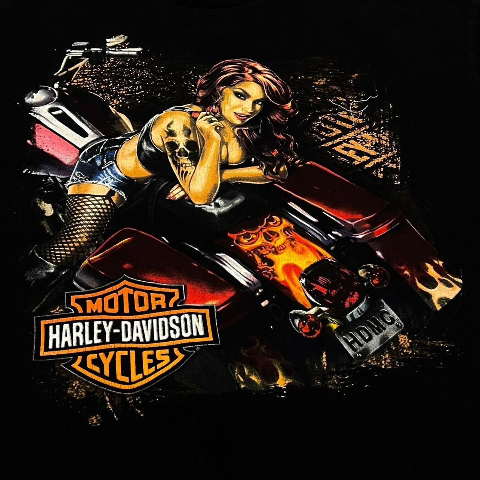 Harley Davidson Harley-Davidson Black Graphic T-Shirt of Woman Motorcycle Size US L / EU 52-54 / 3 - 2 Thumbnail