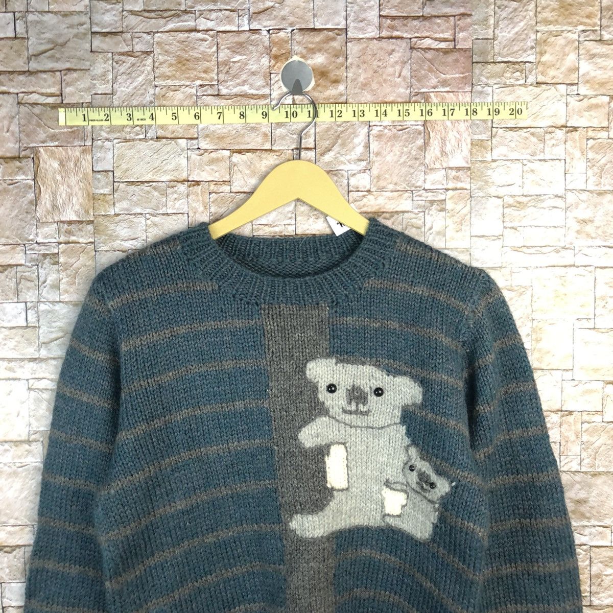 Homespun Knitwear × Japanese Brand × Solid and Striped Japan koala vintage stripe Green Knitwear #A717 Size S / US 4 / IT 40 - 2 Thumbnail