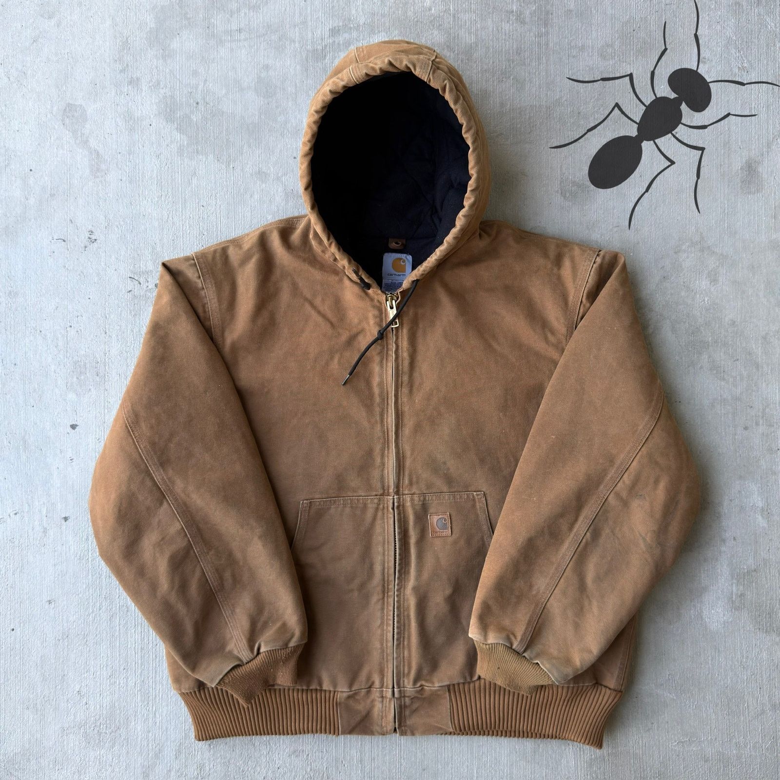 Carhartt × Vintage Carhartt J130 BRN brown hooded work wear jacket Size US L / EU 52-54 / 3 - 1 Thumbnail