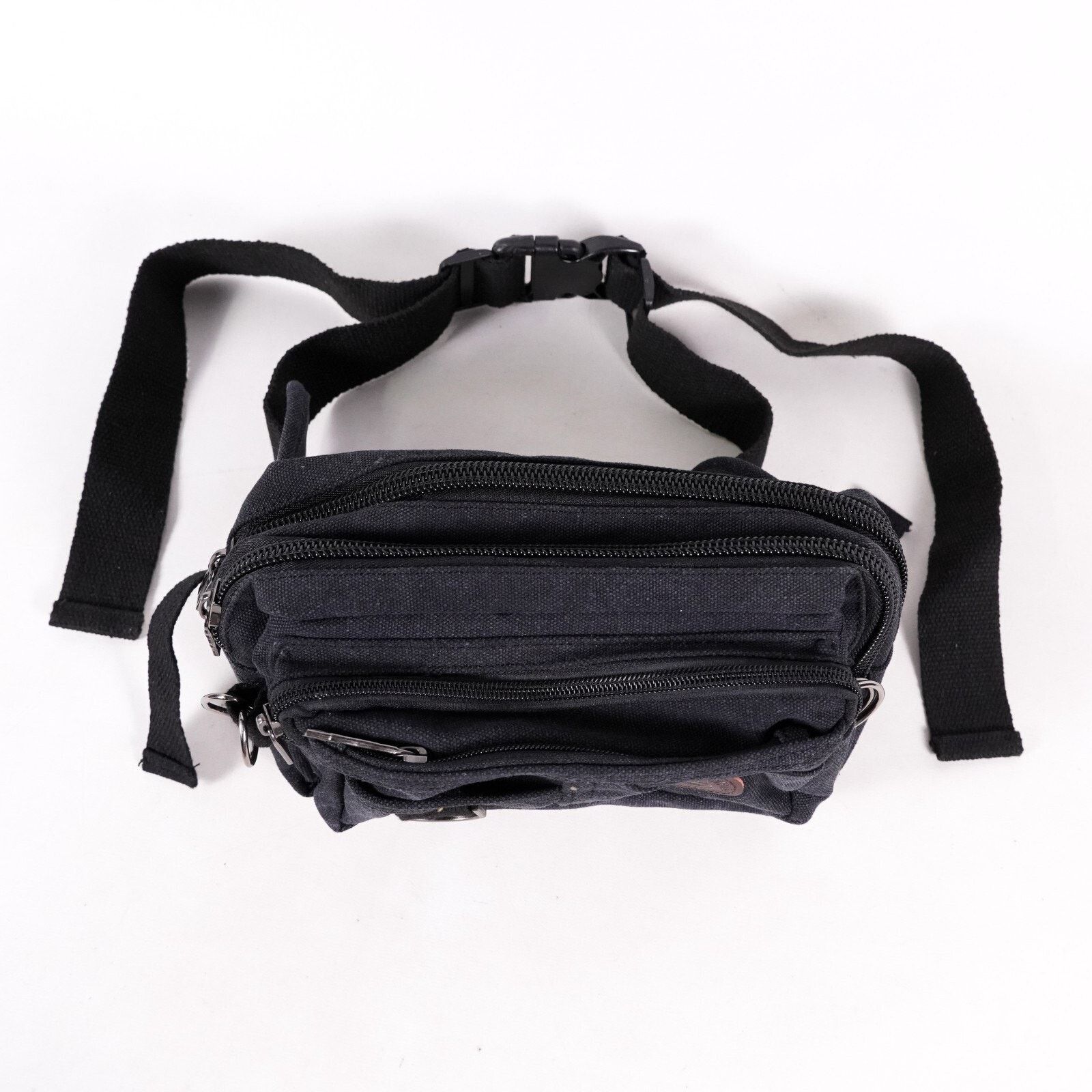 Other Haotianniao Black Canvas Fanny Pack Waist Hip Bag Belt Size ONE SIZE - 2 Thumbnail