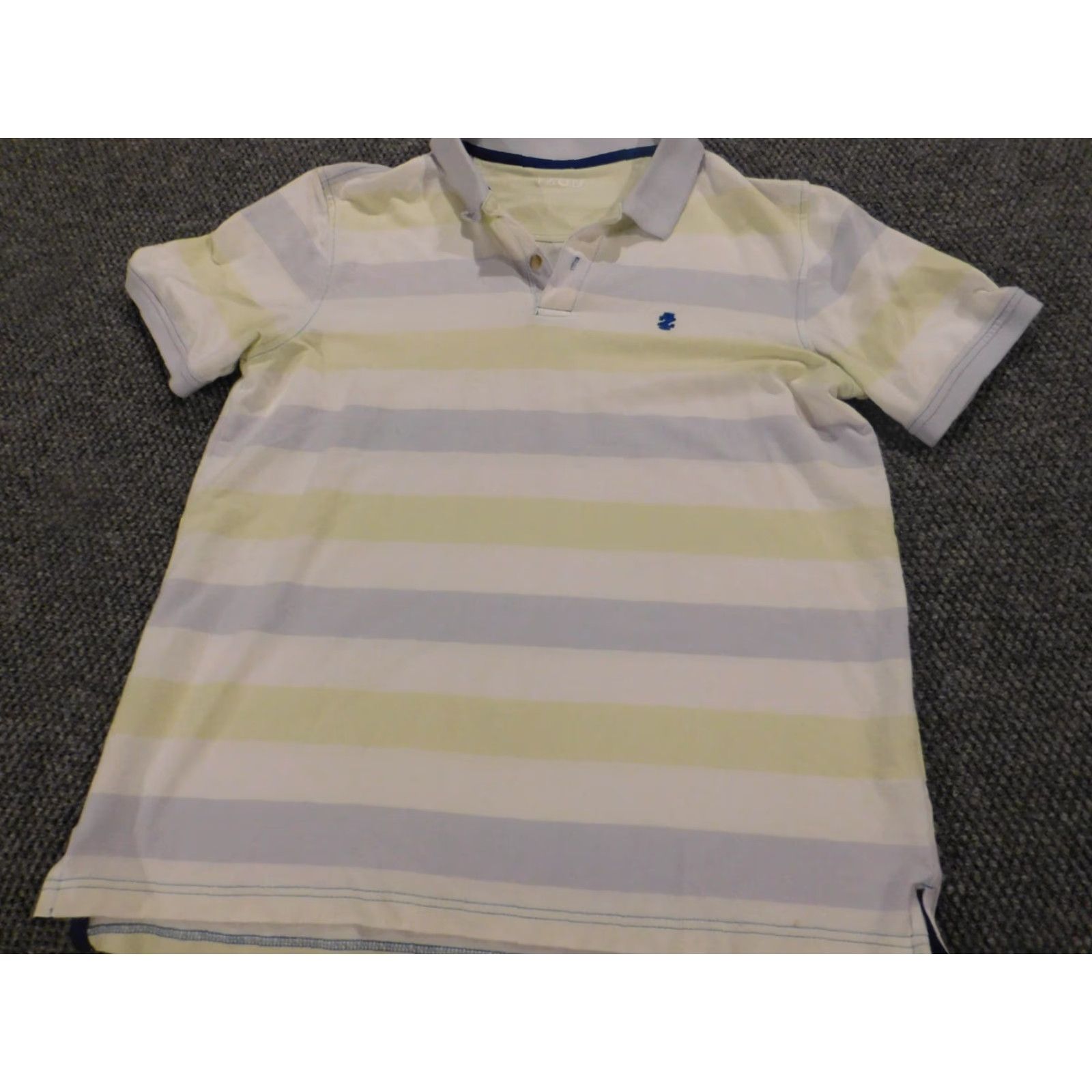 Izod Izod Polo Shirt L Blue Striped Stretch Cotton Knit Logo Short Sleeve Men Size US L / EU 52-54 / 3 - 2 Thumbnail