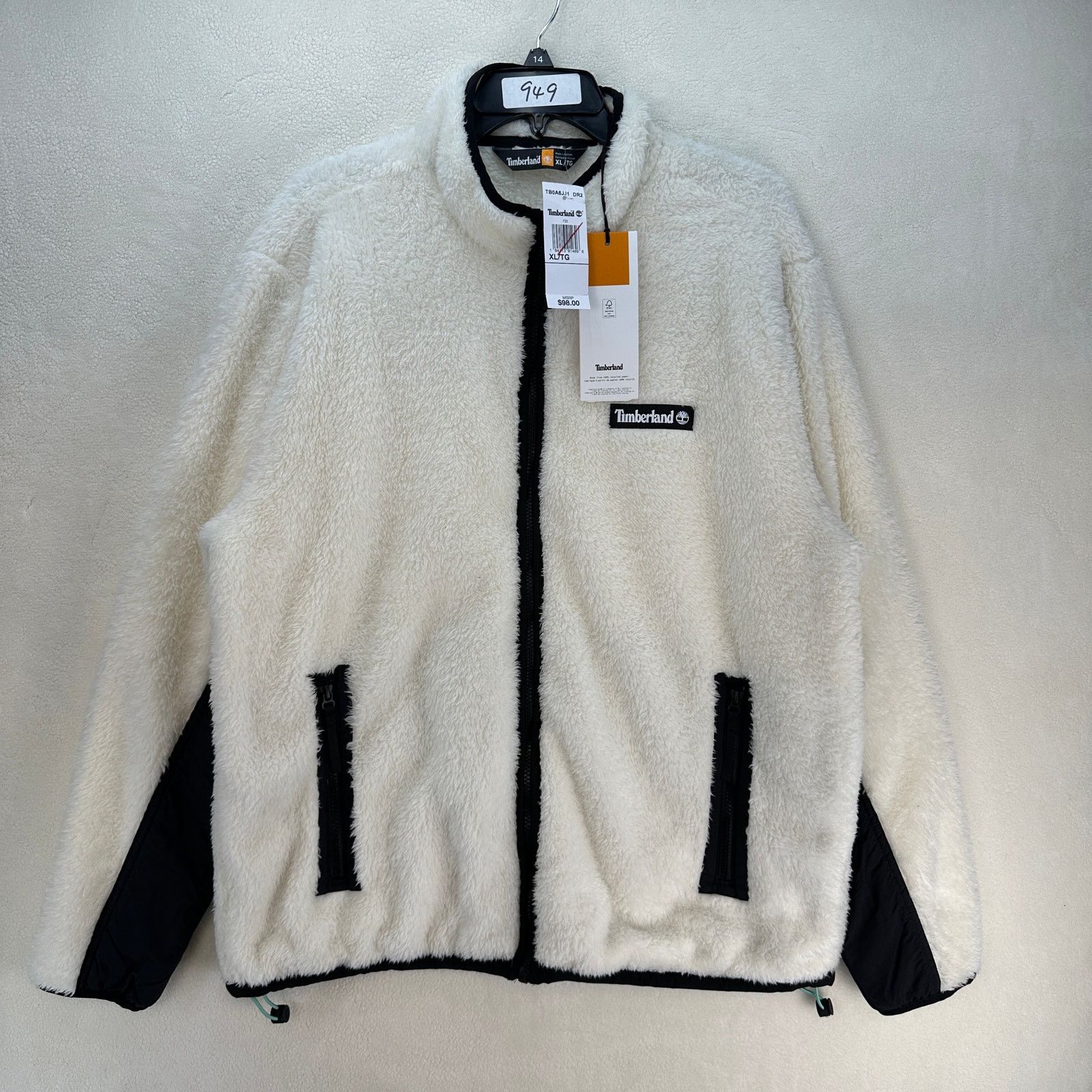 Timberland TIMBERLAND XL MEN'S WHITE SHERPA FLEECE CARGO JACKET Size US XL / EU 56 / 4 - 1 Thumbnail