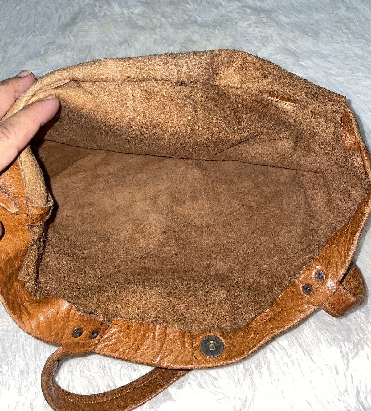 Genuine Leather × Leather Hand Made Full Leather Handbag Size ONE SIZE - 8 Thumbnail