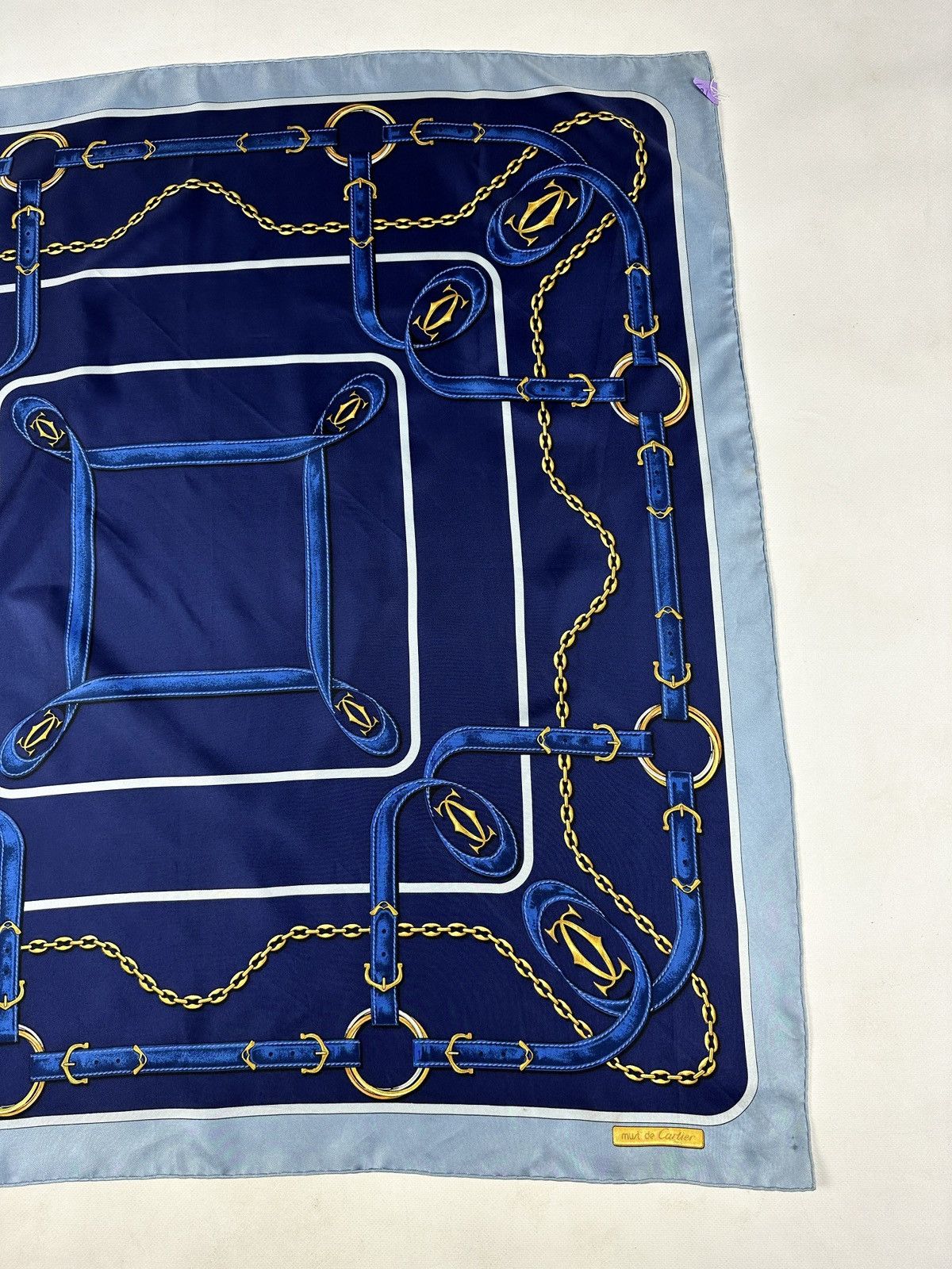 Cartier Vintage Must De Cartier Silk Scarf Size ONE SIZE - 3 Thumbnail