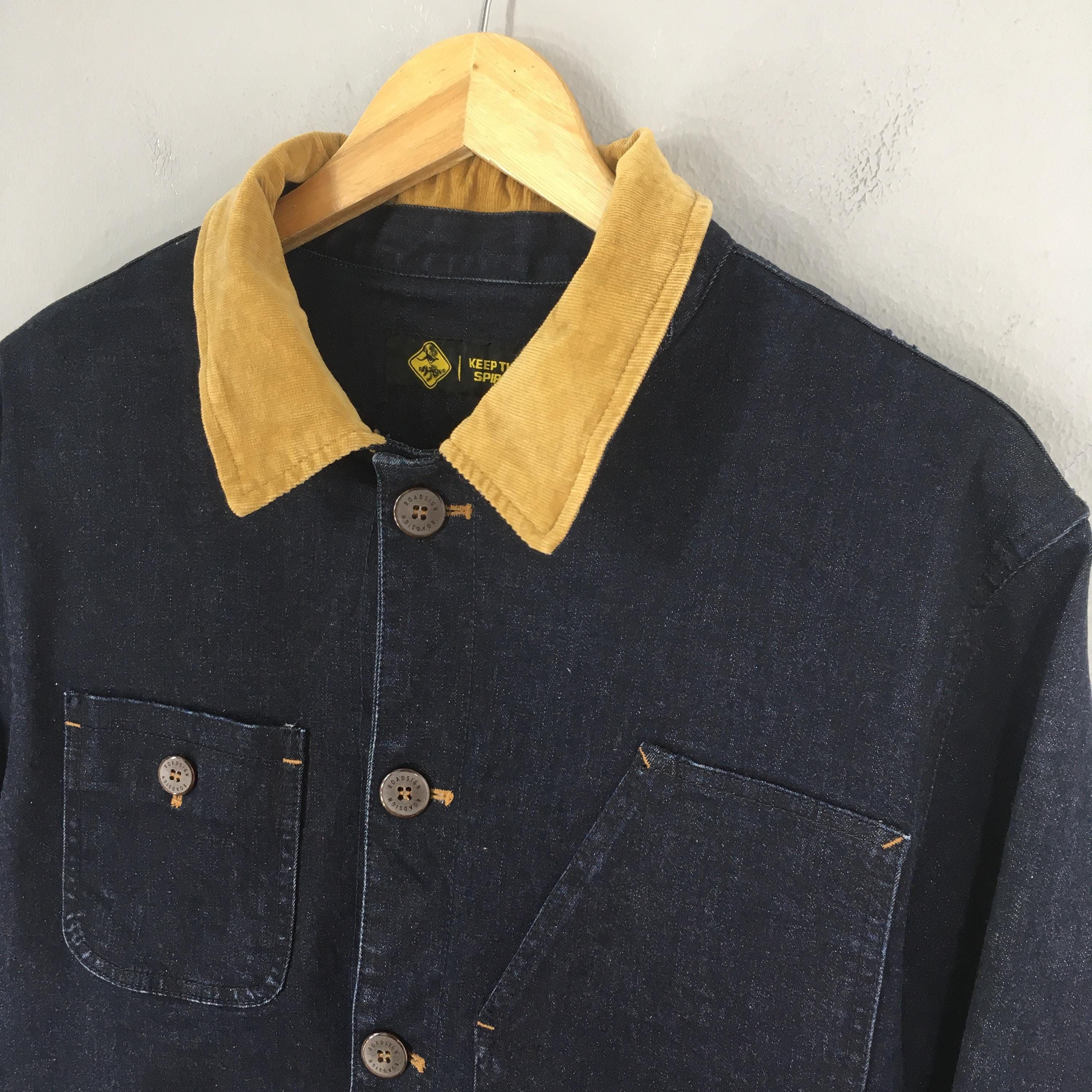 Le Mont Saint Michel 90s Indigo Blue Denim Workers Barn Field Jacket Large Size US L / EU 52-54 / 3 - 4 Thumbnail