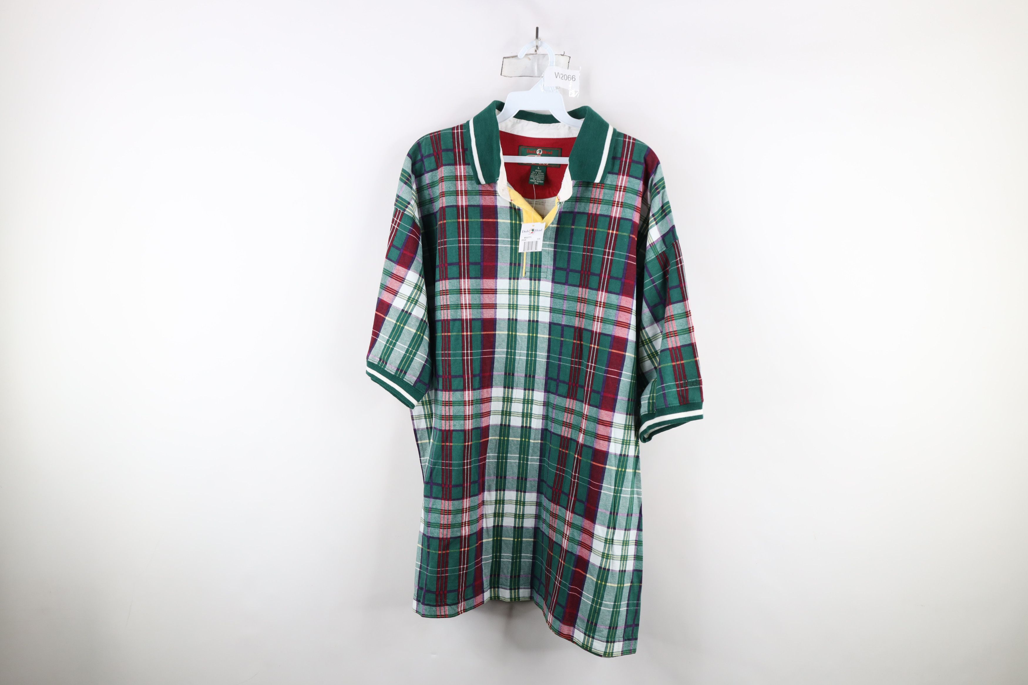 Vintage Deadstock Vintage 90s Duck Head Checkered Plaid Golf Polo Size US L / EU 52-54 / 3 - 1 Thumbnail