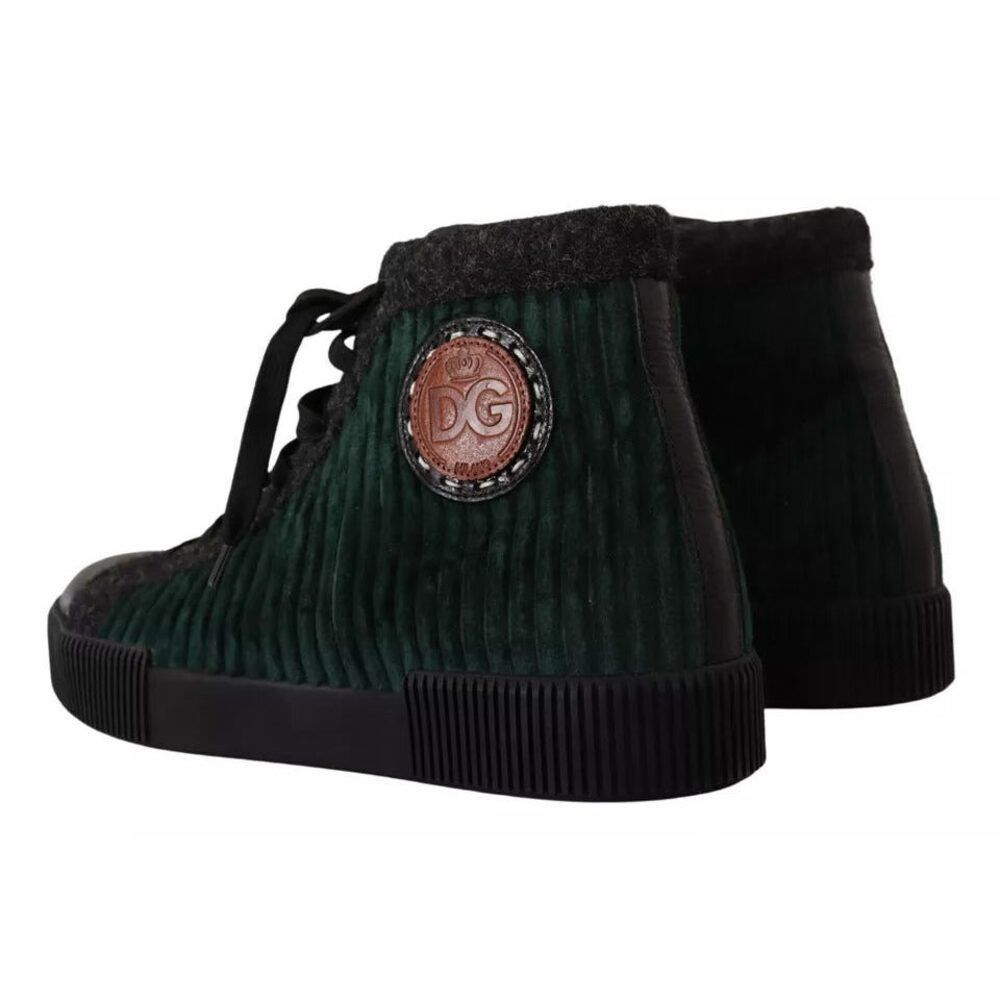 Dolce & Gabbana Dolce & Gabbana Green Corduroy High Tops Sneakers Mens Casua Size US 9 / EU 42 - 4 Thumbnail