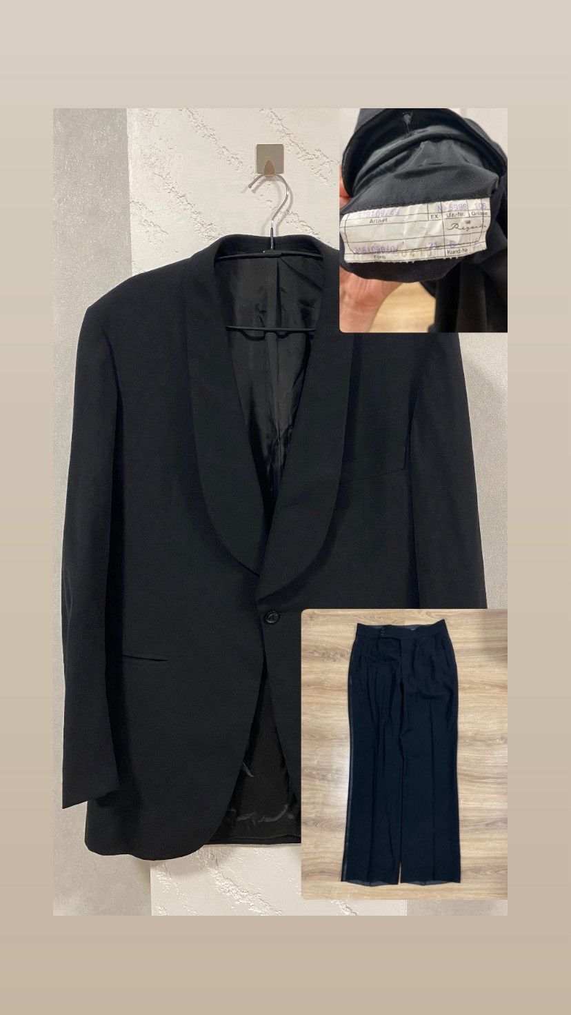 Vintage Regent Feinste Handarbeit Black Tuxedo with Shawl Lapel Suit Size 52R - 1 Thumbnail