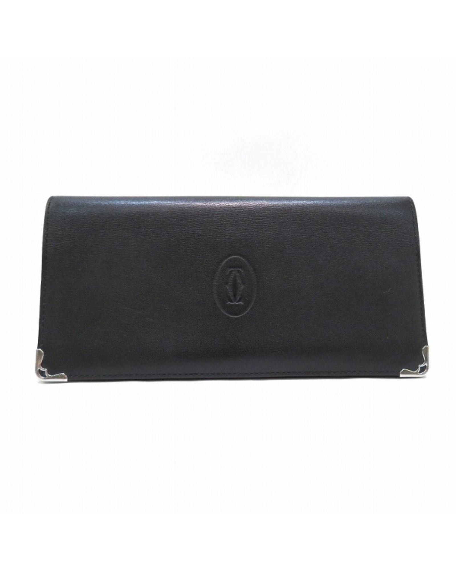 image of Cartier Black Leather Bi-Fold Wallet, Men's