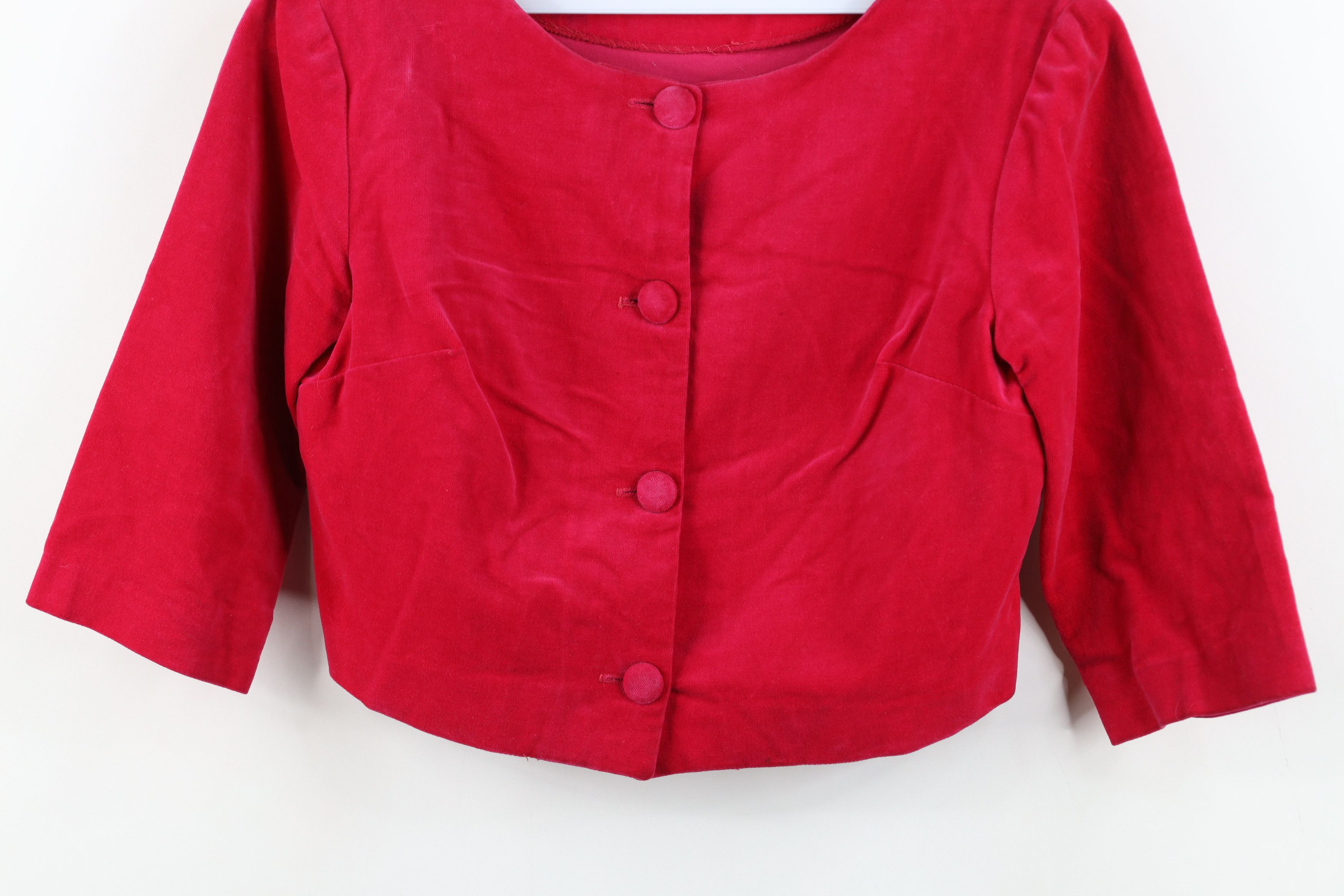 Vintage Vintage 50s Rockabilly Cropped Blazer Suit Jacket Pink USA Size L / US 10 / IT 46 - 3 Thumbnail