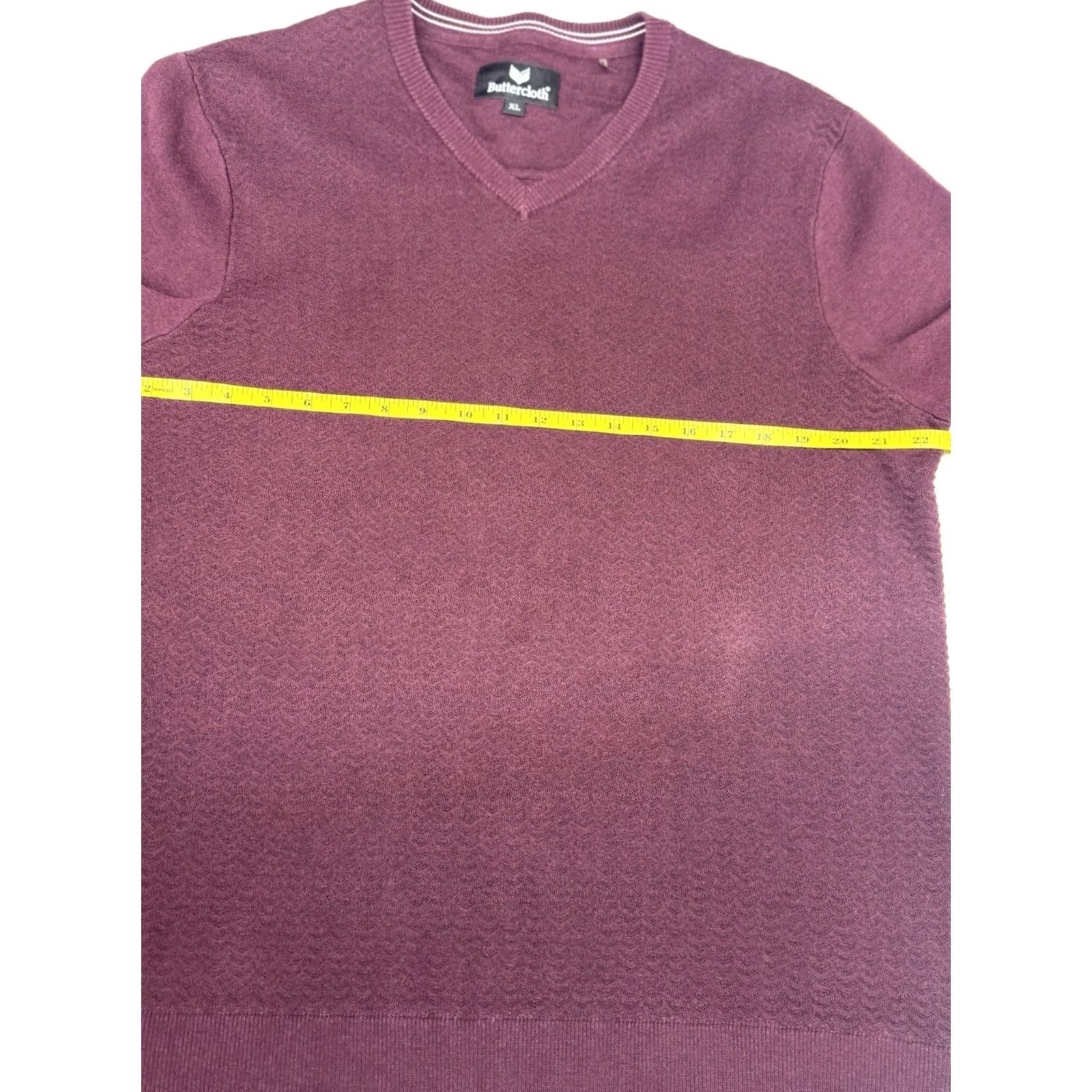 Vintage VINTAGE? (No) Buttercloth Sweater Mens XL Burgundy Pullover Long Sleeve Knit Collared Solid Regular Fit Knit Wool? Size US XL / EU 56 / 4 - 3 Thumbnail