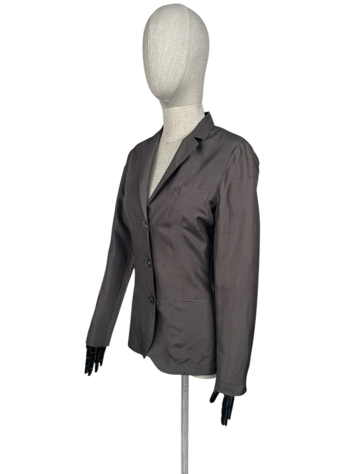 Etro ETRO Milano 100% Silk Dark Gray Blazer Jacket Women’s sz 42 Size M / US 6-8 / IT 42-44 - 3 Thumbnail