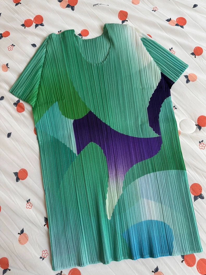 Issey Miyake Issey Miyake size:3 Green cloud pleated short-sleeved shir Size XS / US 0-2 / IT 36-38 - 6 Thumbnail