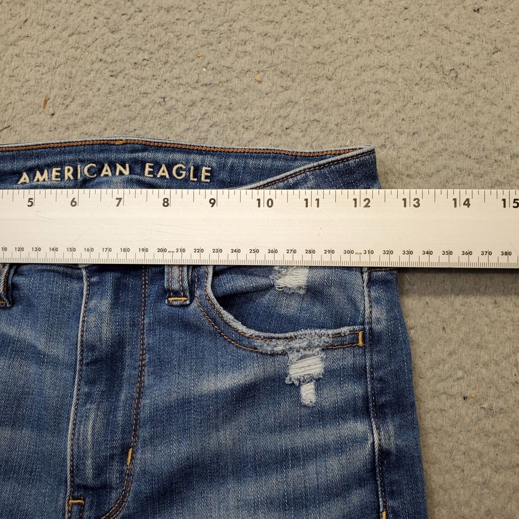 American Eagle Outfitters American Eagle Jeans Womens 0 Blue Distressed Super Hi-Rise Skinny Crop Jegging Size 25" / US 0 / IT 36 - 6 Thumbnail