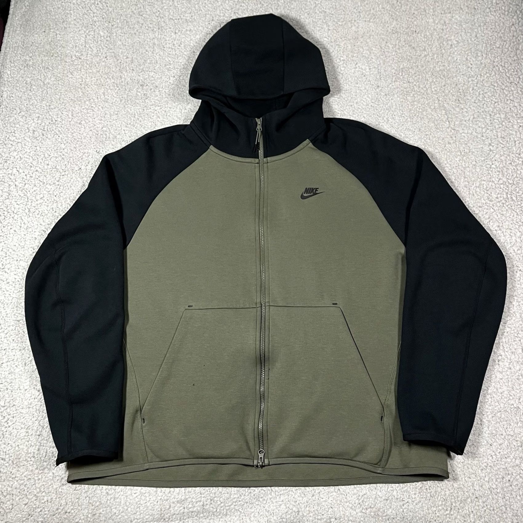 Nike Nike Tech Hoodie Mens 2XL Green Full Zip Jacket Pockets Fleece Sportswear Hip Hop Athletic Size US XXL / EU 58 / 5 - 6 Thumbnail