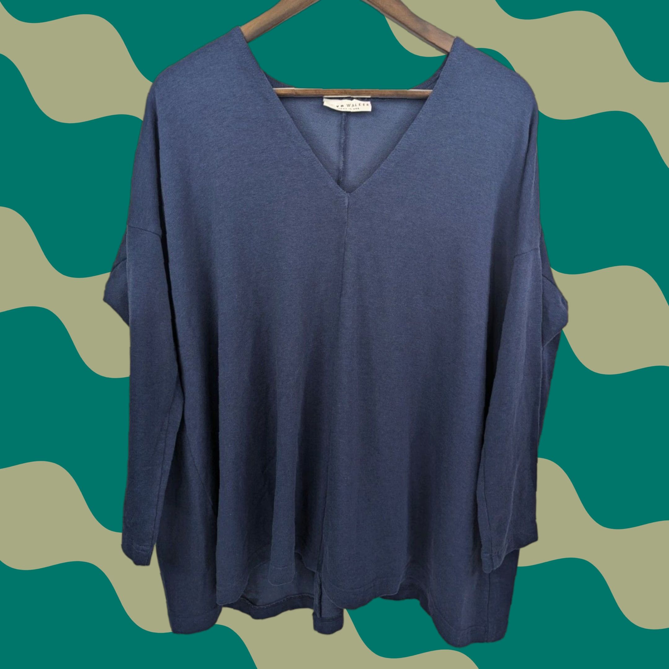 Vintage Bryn Walker Blue Bamboo Cotton Boxy Baxter Tunic Oversized Lagenlook Size Small Size S / US 4 / IT 40 - 1 Thumbnail