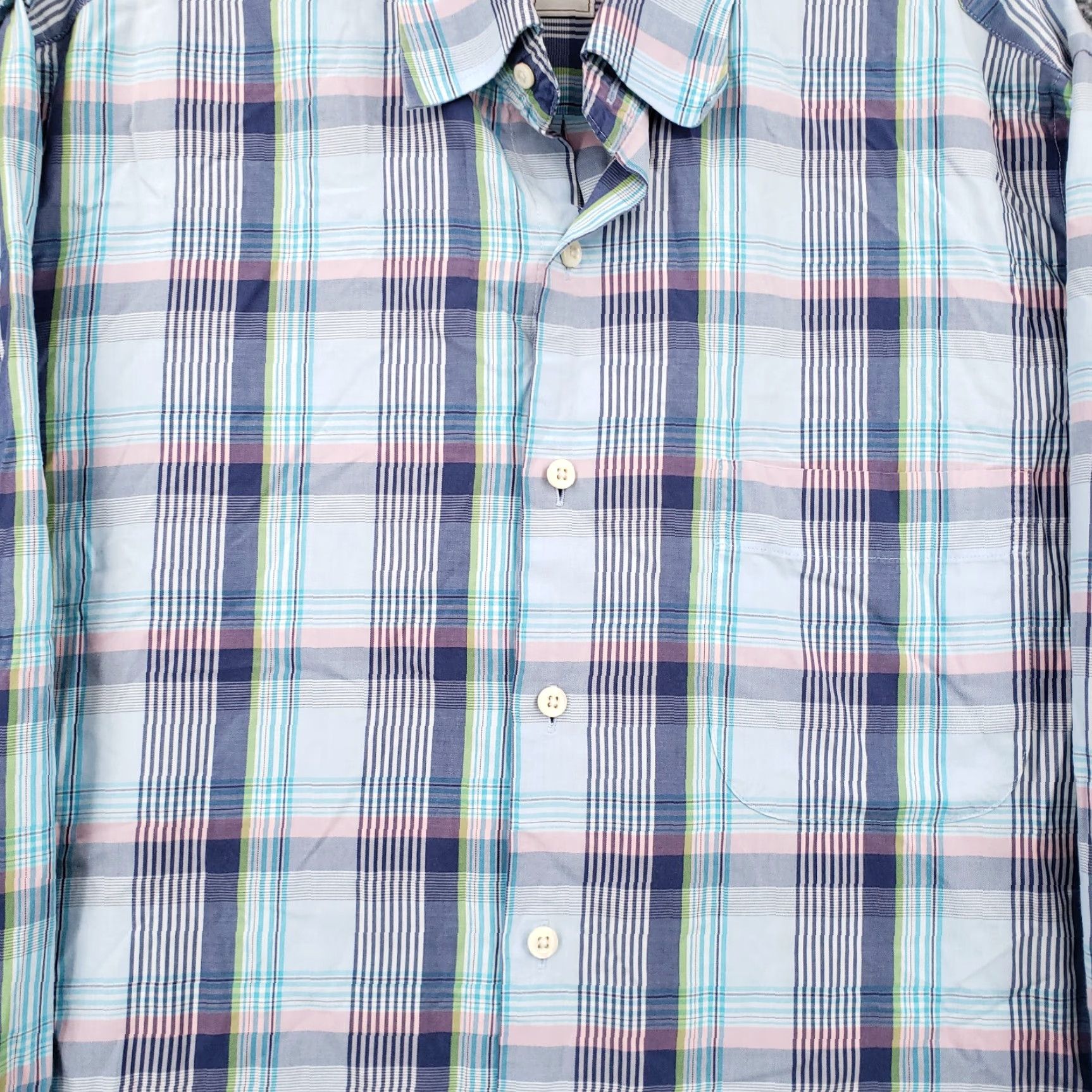 Peter Millar Peter Millar Shirt Mens M Medium Blue Plaid Button Up Long Sleeve Work Dress Size 40R - 3 Thumbnail