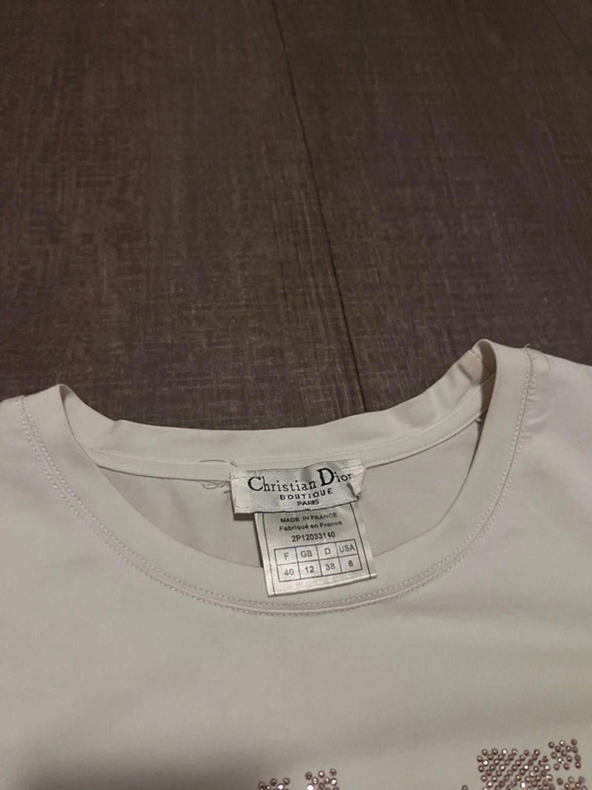 Christian Dior Monsieur Dior - White Graphic Cropped Shirt Size XS / US 0-2 / IT 36-38 - 4 Thumbnail