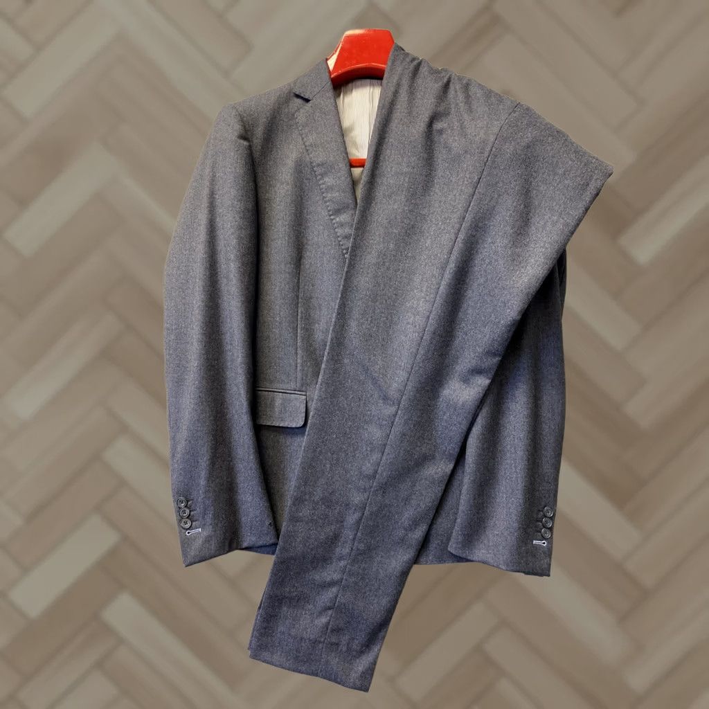 Vintage J Hilburn Suit Men’s 42R Dusty Blue 2 Piece Wool Vitale Barberis Canonico /0732 Pants 36x33 Mens Regular Formal Size 42R - 1 Thumbnail