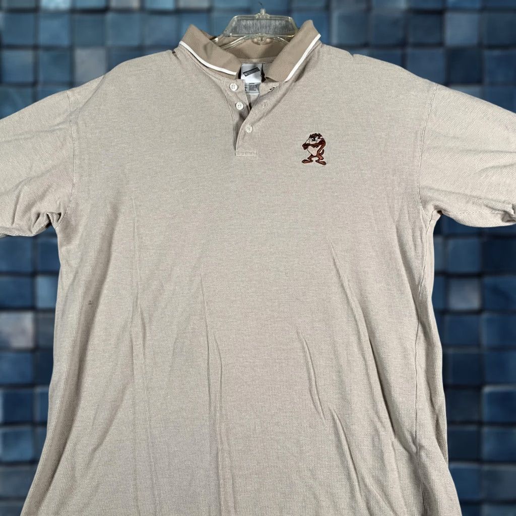 Vintage VINTAGE Warner Bros. Studio Store Tasmanian Devil Polo Shirt Mens L Beige Size US L / EU 52-54 / 3 - 1 Thumbnail