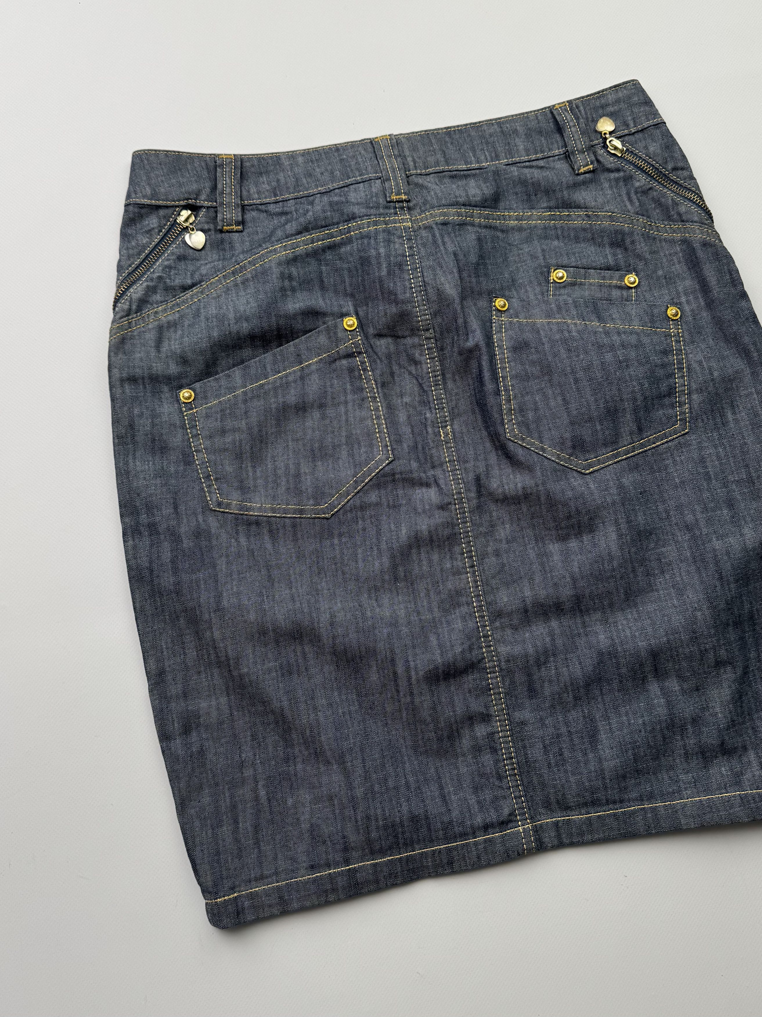 Japanese Brand Vintage Midi Skirt With Zippers B649E2(V461) Size 28" / US 6 / IT 42 - 4 Thumbnail