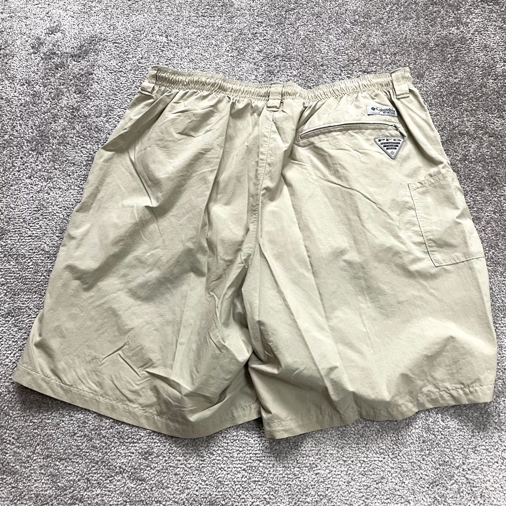 Vintage Columbia PFG Omni Shade Water Shorts Mens XL Beige Elastic Waist Swimming Trunks Size US 36 / EU 52 - 2 Thumbnail