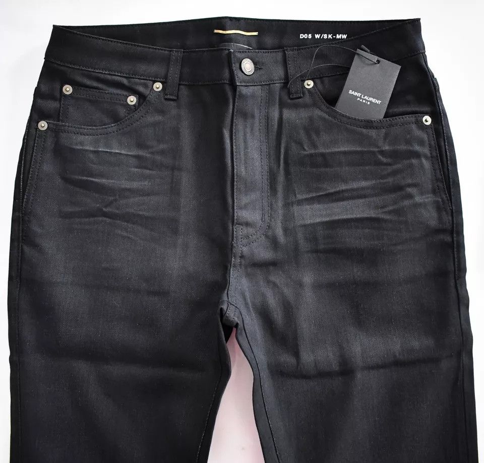 Saint Laurent Paris o1bcso1str0924 Skinny 5 Pockets Low Waist Ueep in Black Size US 28 / EU 44 - 2 Thumbnail