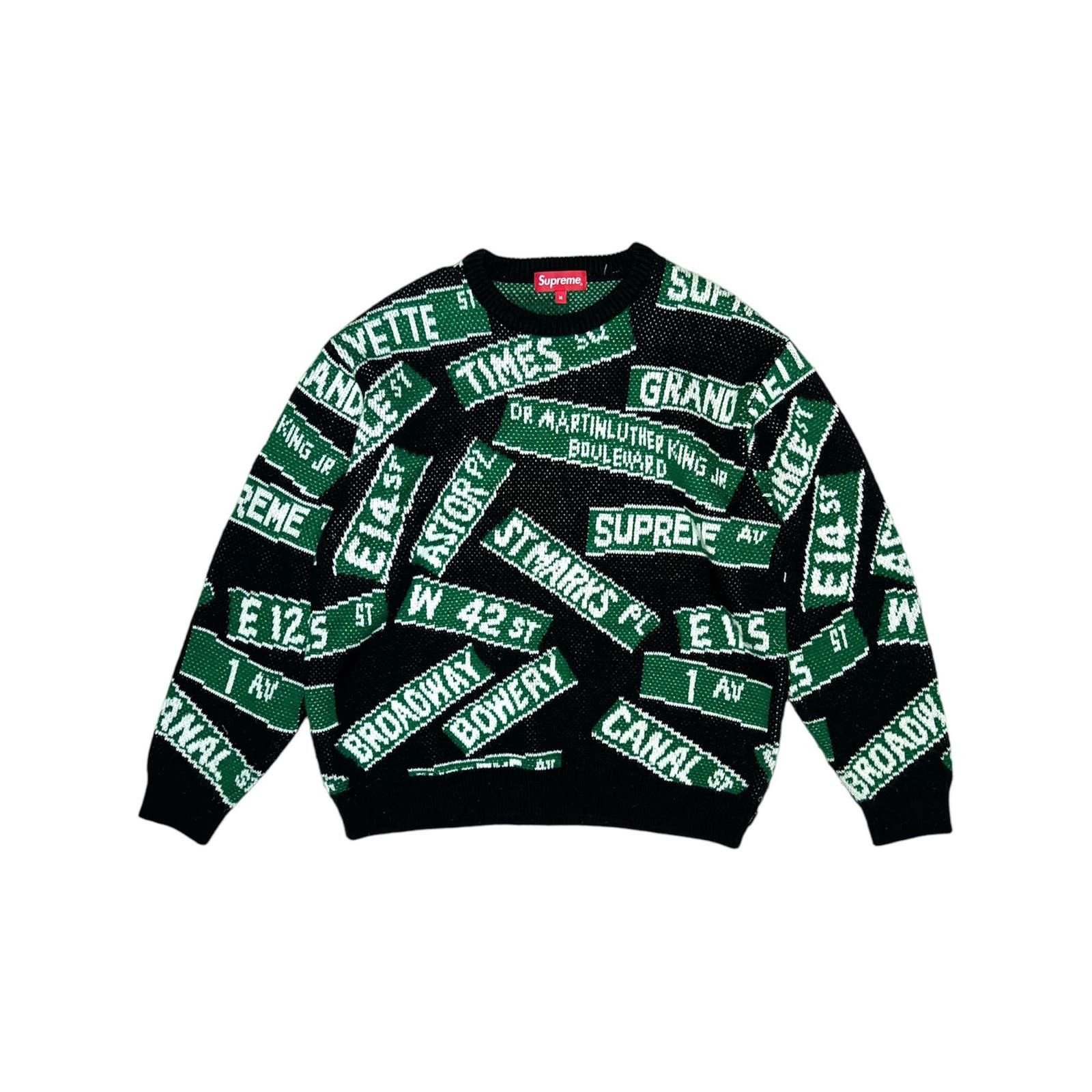 Supreme y2K Supreme Street Signs Sweater NWOT Japan skate style 