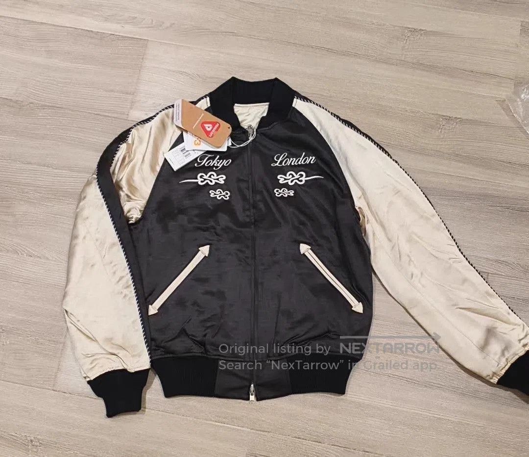 Y-3 Black Embroidered Bomber Jacket with Contrast Sleeves. Size US S / EU 44-46 / 1 - 2 Thumbnail