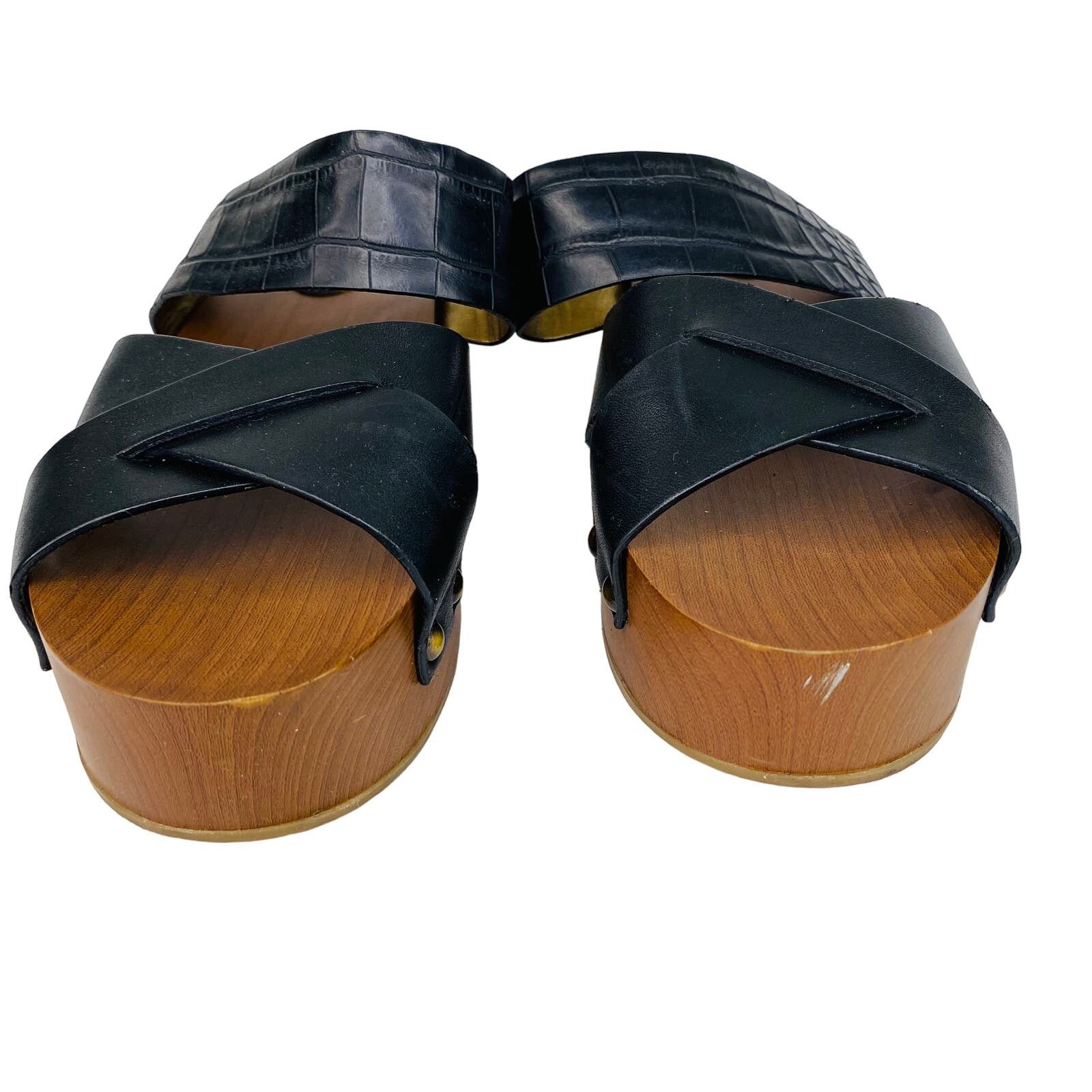Other Sam Edelman Sandals Bane 7.5M Black Platform Leather Slide Size US 7.5 / IT 37.5 - 9 Thumbnail