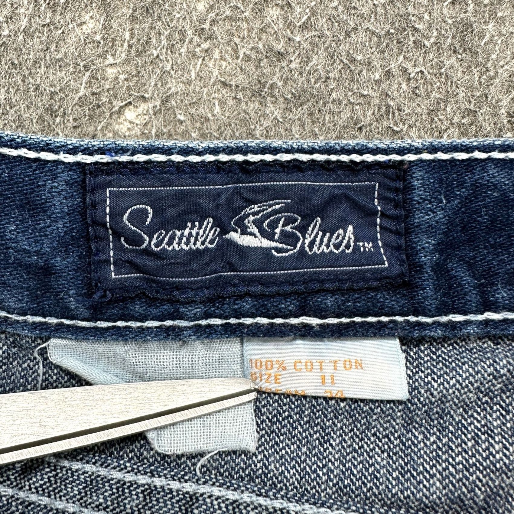Vintage VINTAGE Seattle Blues Jeans Womens 11 Blue High Waisted Dark Wash Cowgirl 90s Jeans Mens? Size 26" / US 2 / IT 38 - 6 Thumbnail