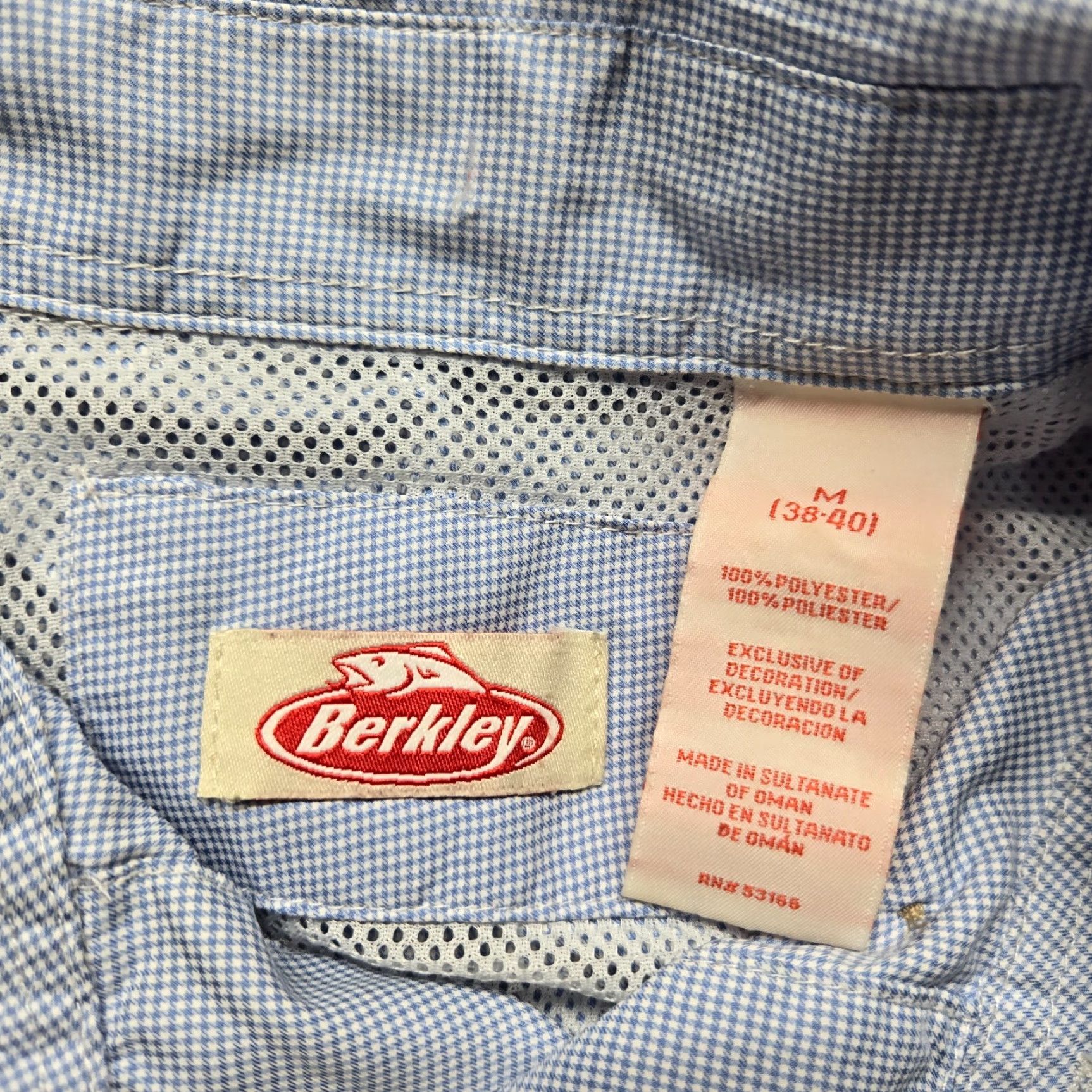 Vintage Berkely Button-Up Solid Blue Shirt Short Sleeve Adult Men M Medium Blue Shirt Short Sleeve Mens Regular Button-Down Collared Fish Theme Casual Size US M / EU 48-50 / 2 - 3 Thumbnail