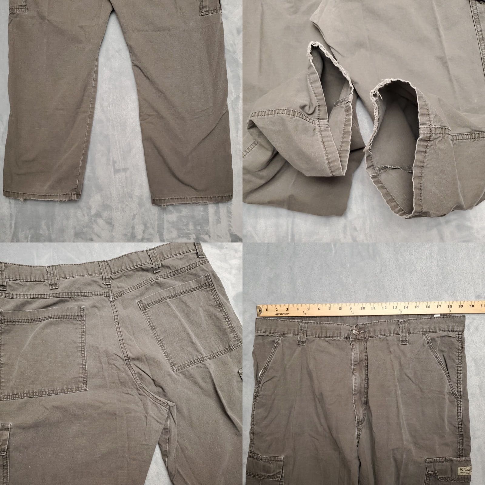 Wrangler VINTAGE Wrangler Pants Mens 38x30 Gray Cargo Flat Front Ripstop Cotton Hiking Casual Size US 38 / EU 54 - 8 Thumbnail