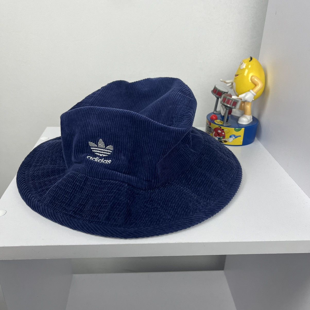 Adidas × Vintage 🫐VINTAGE🫐 Adidas Headwear Blue Corduroy Velvet bucket Hat Size 28 - 2 Thumbnail