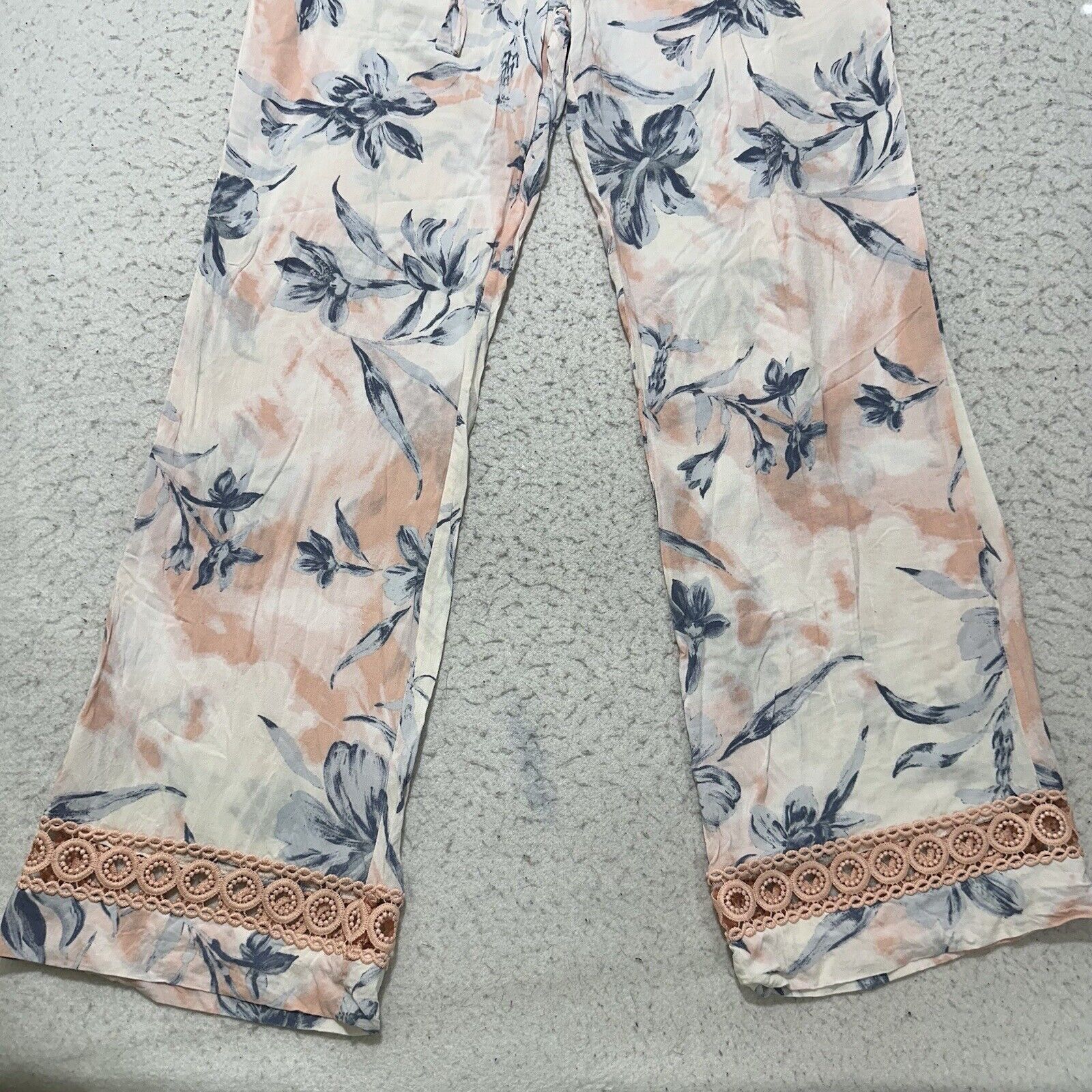 Nordstrom Nordstrom Small Loungewear Pink White Floral Pajama Pants Size ONE SIZE - 3 Thumbnail