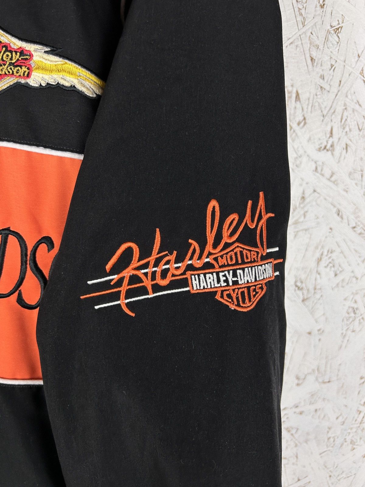 Harley Davidson Vintage Harley Davidson Embroideries Racing Bomber Jacket Size US XL / EU 56 / 4 - 3 Thumbnail