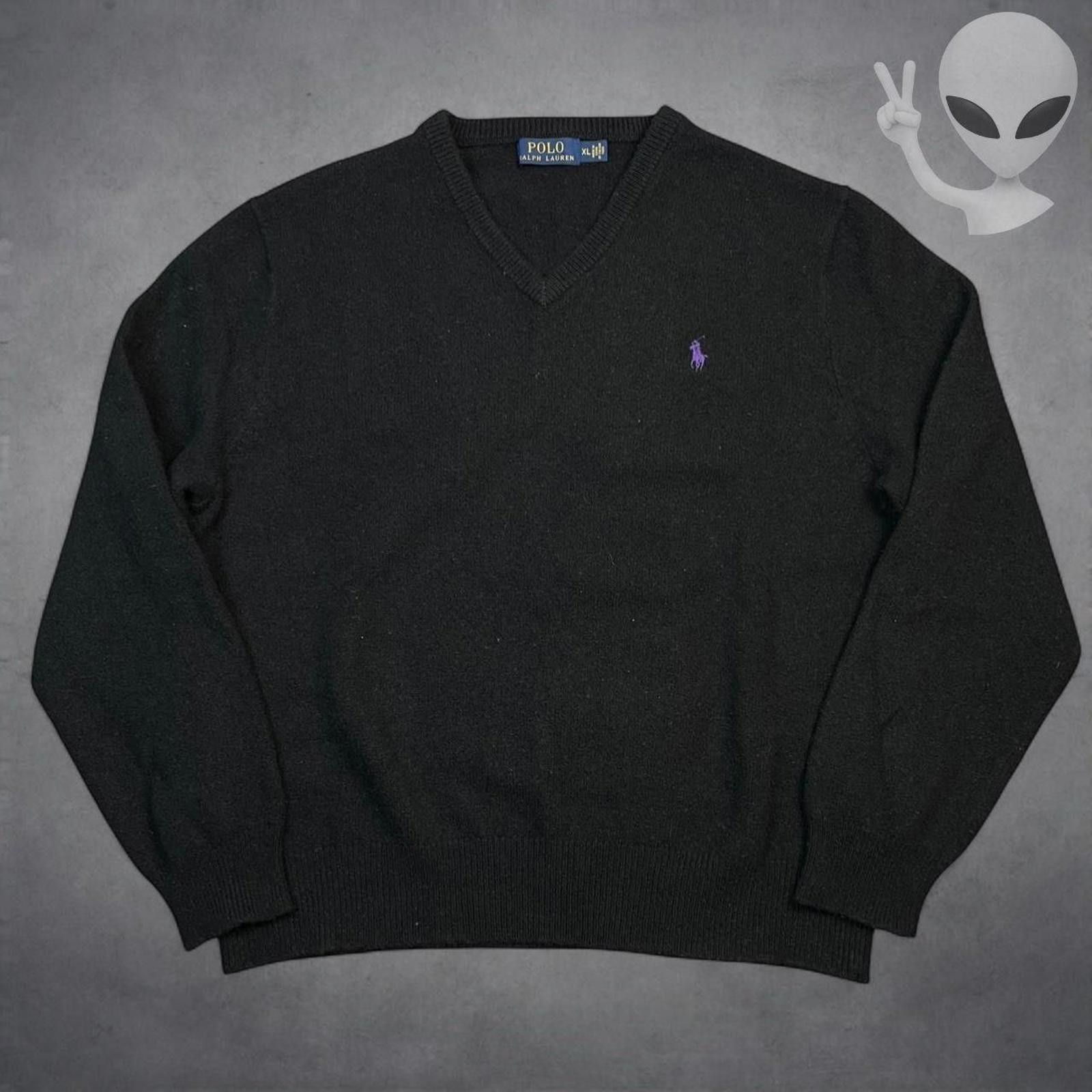Polo Ralph Lauren Polo Ralph Lauren Wool V-Neck Sweater Mens XL Black Pony Size US XL / EU 56 / 4 - 1 Thumbnail