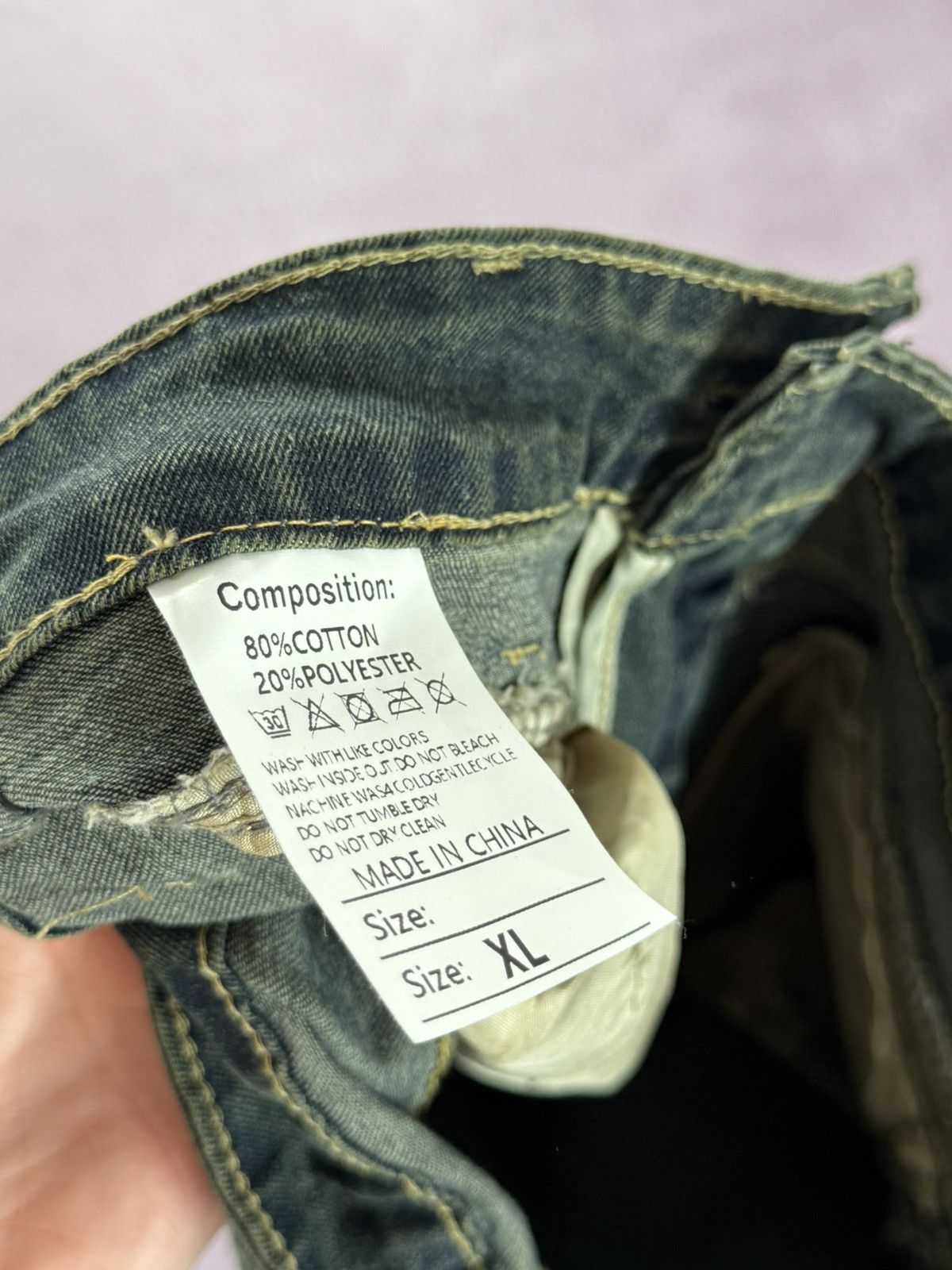 20471120 Vintage Japanese Flared Denim Distressed with Blue Wash Size 32" / US 10 / IT 46 - 10 Thumbnail