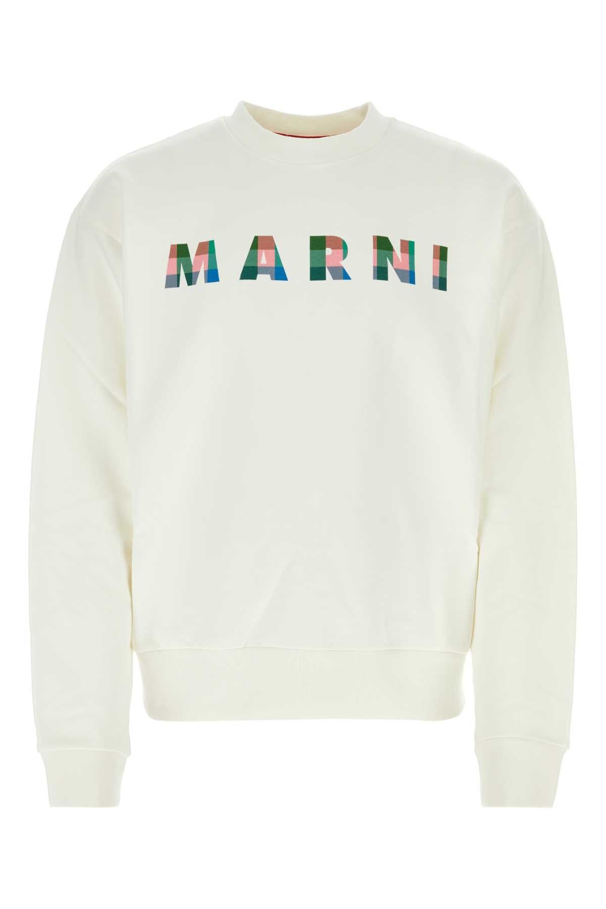 image of Marni White Cotton Sweatshirt, Men's (Size XL)